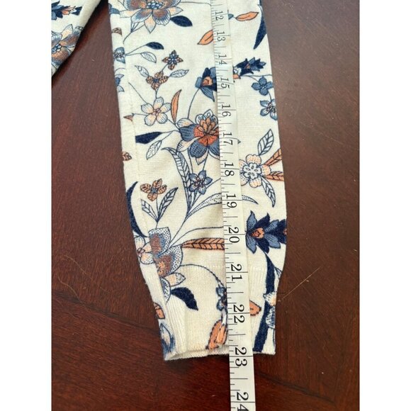 Daniel Rainn Ivory Fall Floral Print Button Front Cardigan Sweater Size Small - Picture 12 of 12